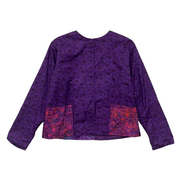 Molly Hutchins Maine Handmade Quilted Patchwork Jacket Purple M L Boho Artsy - Picture 3 of 10
